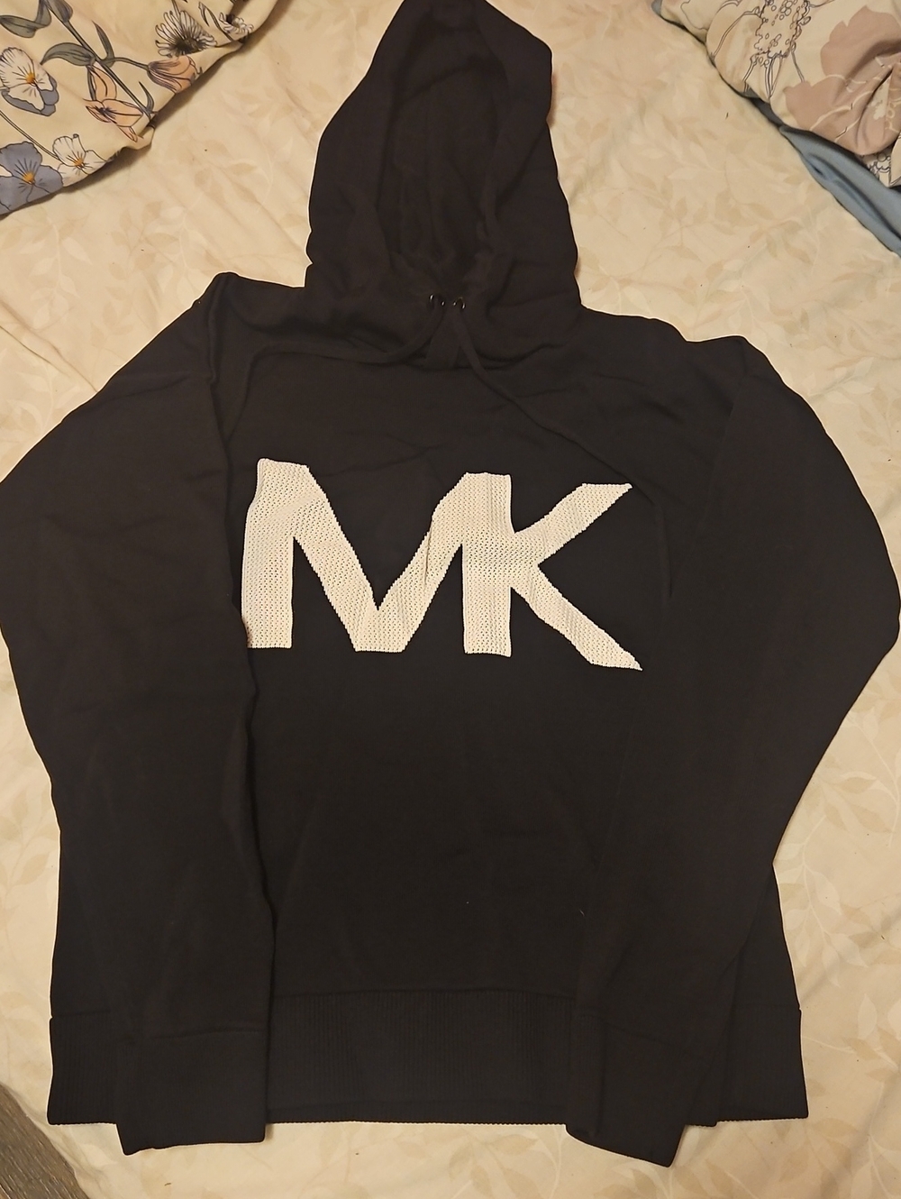 Michael Kors Black Hoodie with White MK Patch Logo